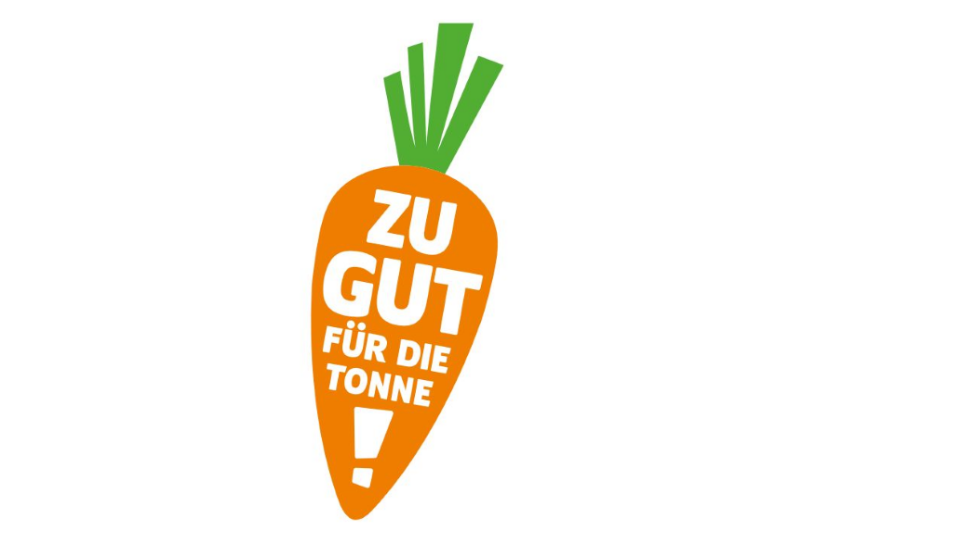 Logo die Möhre "Zu gut für die Tonne!"