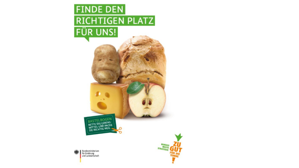 Titelbild des Bastelbogens von "Zu gut für die Tonne!"